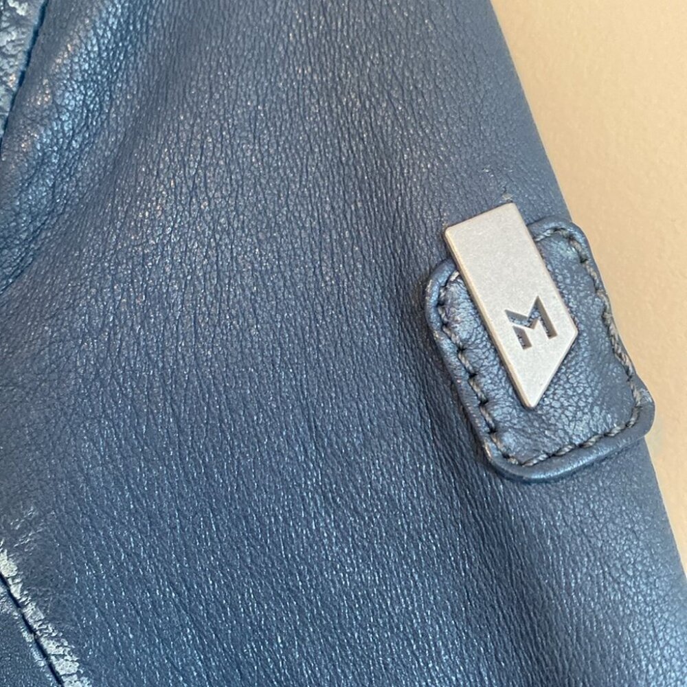 SOLD Mauritius Lamb Leather Moto Jacket Denim Blue - Picture 9 of 16